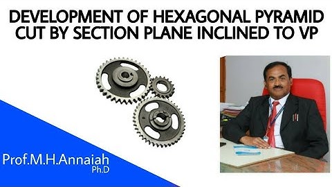 DEVELOPMENT OF HEXAGONAL PYRAMID CUT BY SECTION PLANE INCLINED TO VP .