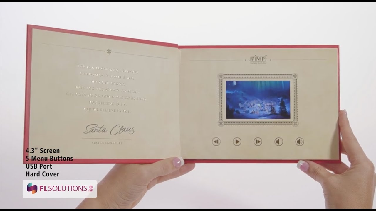 Video Book Marketing: 4.3" Screen, 5 Menu Buttons - Product Example: Santa Claus