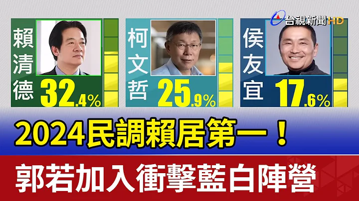 2024民调赖居第一！ 郭若加入冲击蓝白阵营 - 天天要闻