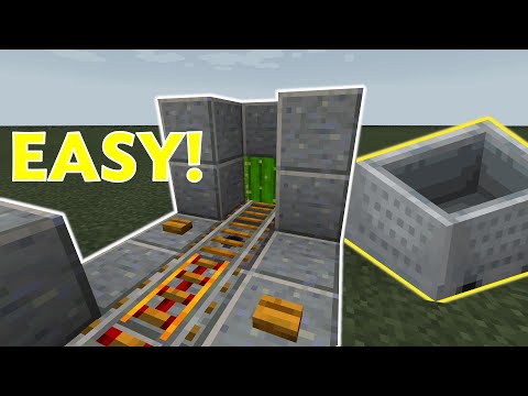 Super Easy Minecart Pickup Station! (Bedrock and Java 1.16)