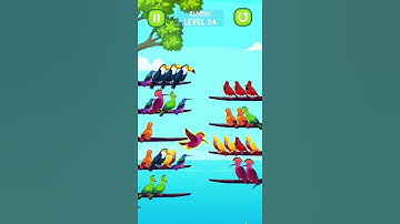 Bird Sort - Color Puzzle Level - 34 #gameplay #shorts #puzzle #puzzlegames #mobilegameplay