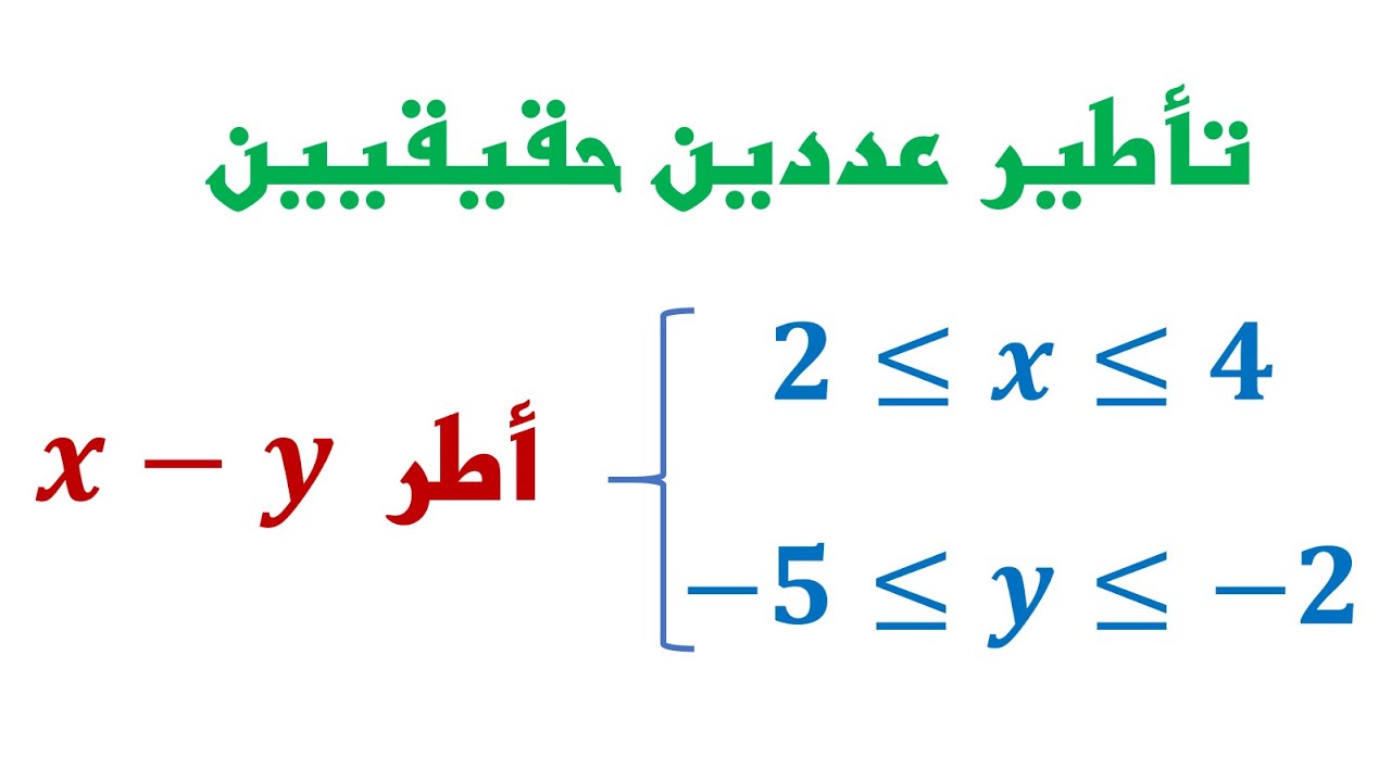 تمرين: تأطير عددين حقيقيين ◄ مجموع - فرق - جداء - مقلوب و خارج  - الثالثة ثانوي إعدادي