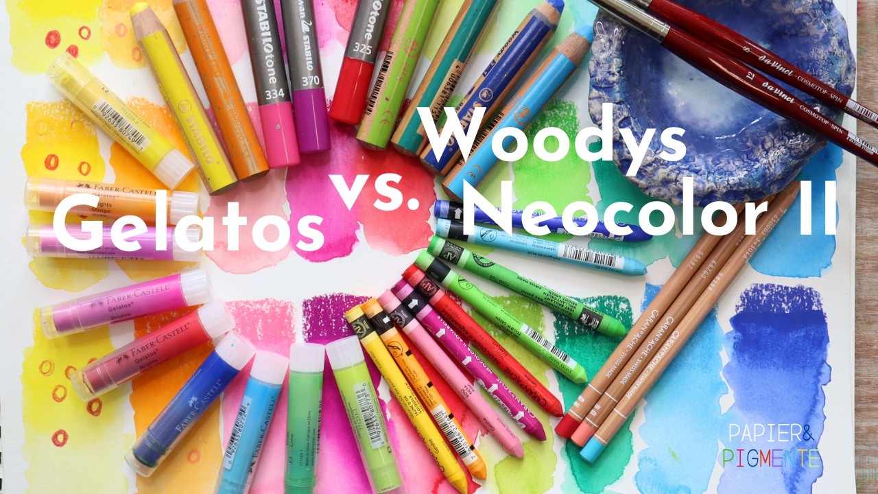 Faber Castell Gelatos im Vergleich mit Woodys und Neocolor II - am Ende bin ich überrascht!