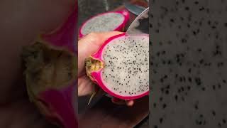 Cutting open another dragonfruit
