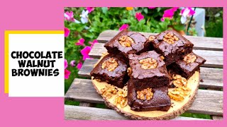 Easy Chocolate Walnut Brownies  چاکلیٹ براونیز