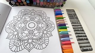 Beautiful Mandala Coloring ASMR 🎨 | Relaxing Color With Me | No Talking