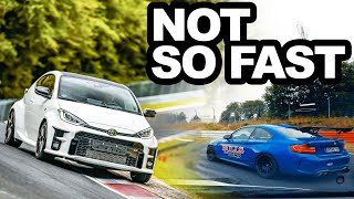 M2 bullies GR Yaris on the Nürburgring straights - Get's smashed in the turns!!