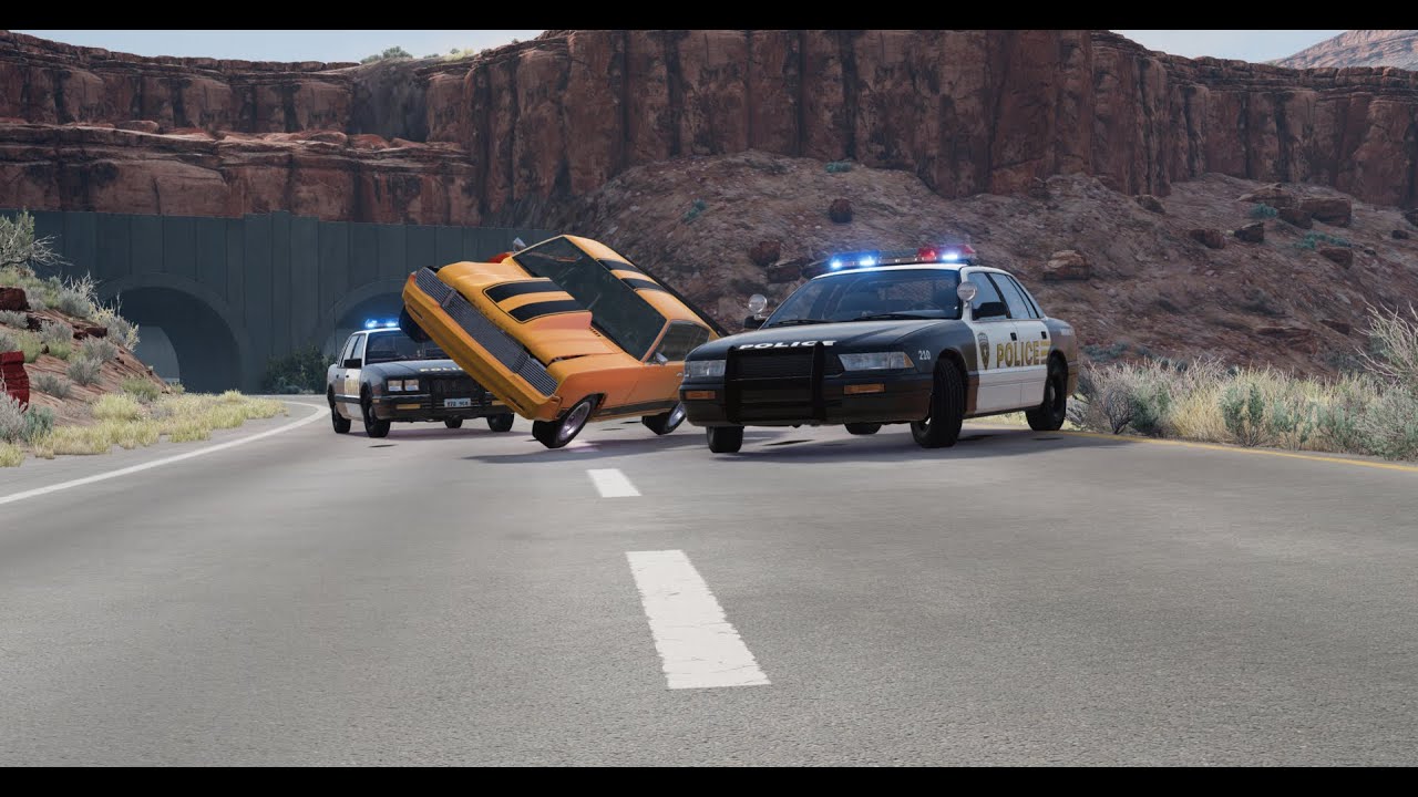 High speed chases in the desert | BeamNG Drive - YouTube