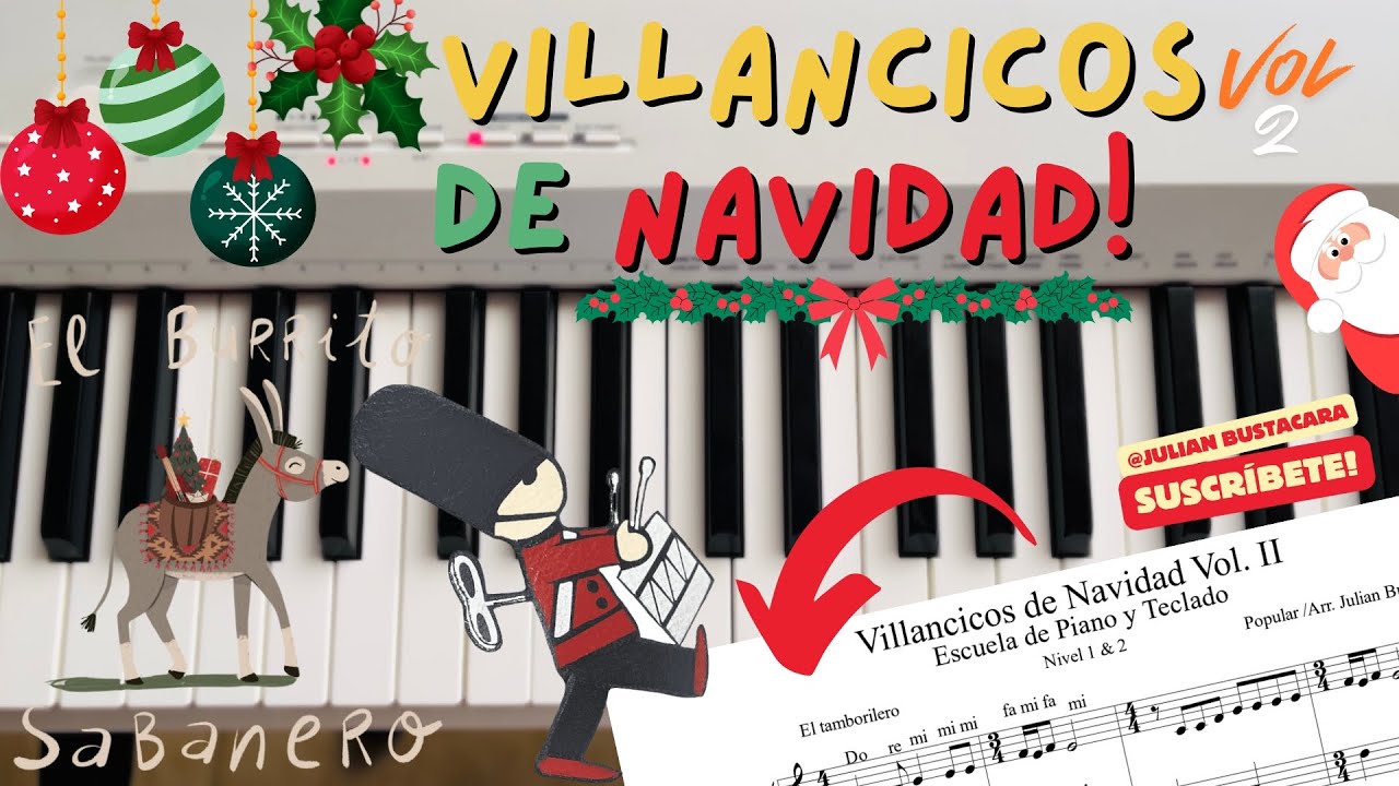 Villancicos de Navidad Vol. 2 Piano Tutorial + Partitura - Julian Bustacara