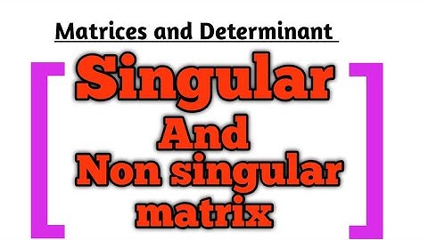 Singular and non singular matrix|Define singular & non singular |Matrices|Determinant|urdu/Hindi