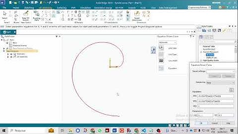 Involute Curve by "equation drive curve" in Solid Edge