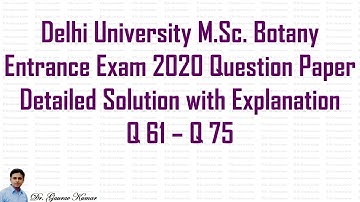 Delhi University M.Sc. Botany Entrance Exam 2020 Question Paper Solved Part 5