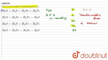 The correct order of boiling point is `:`