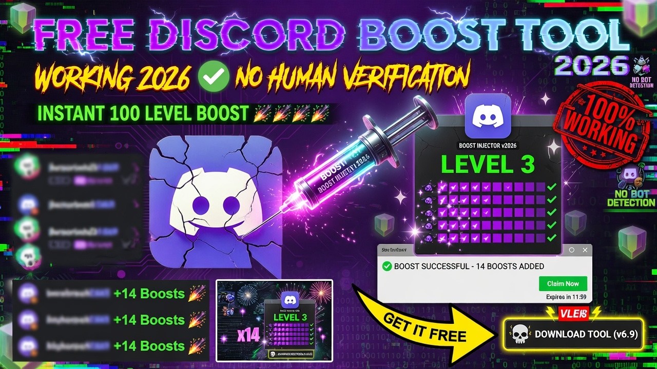 Best Discord Boost Tool 2026 100% Working! Free !!! - YouTube
