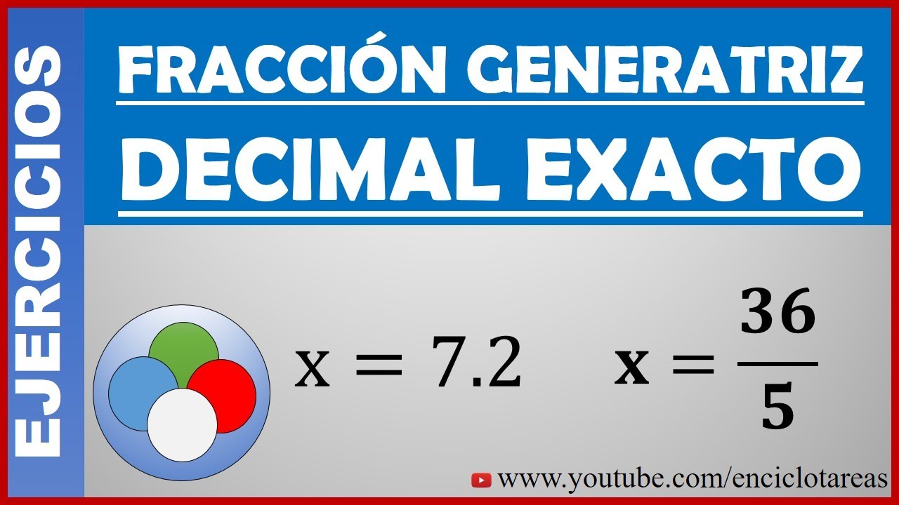 Fracción Generatriz de un Decimal Exacto YouTube