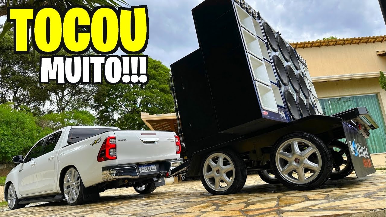 Mini Paredão de Som Automotivo Reboque Carretinha MDF com mini