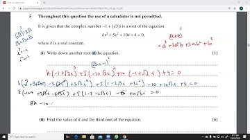 9709/June 19/32/Q.5. Past Paper Questions on Complex Numbers.