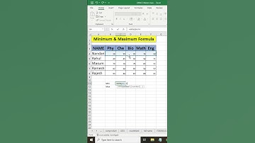 Minimum and Maximum Formula in excel #excel #viral #excelformula #exceltutorial #excelshort #shorts