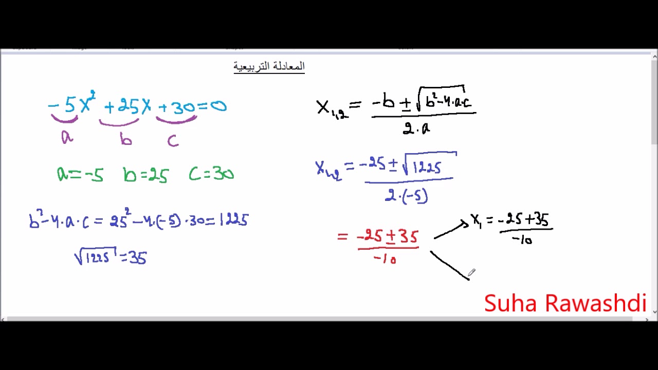 3 وحدات- حل المعادلة التربيعية