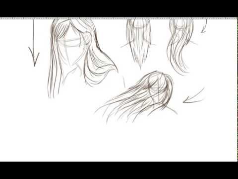 How to Draw Straight Hair - YouTube