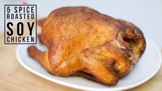 The perfect roasted chicken. my 5-spice soy chicken is amazingly moist
and flavorful. brined in a sweet sauce mixture, i'm taking page from
tha...