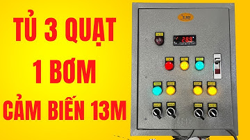 Tủ 3 Quạt 1 bơm tự động theo nhiệt độ cho trang trại 2 kênh nhiệt dây nối dài 13m | Tu Dien DITICO
