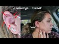 Getting Five Piercings in One Week | Helix, Conch, Forward Helix, Flat & Rook