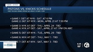 NBA sets schedule for Pistons vs. Knicks playoff series