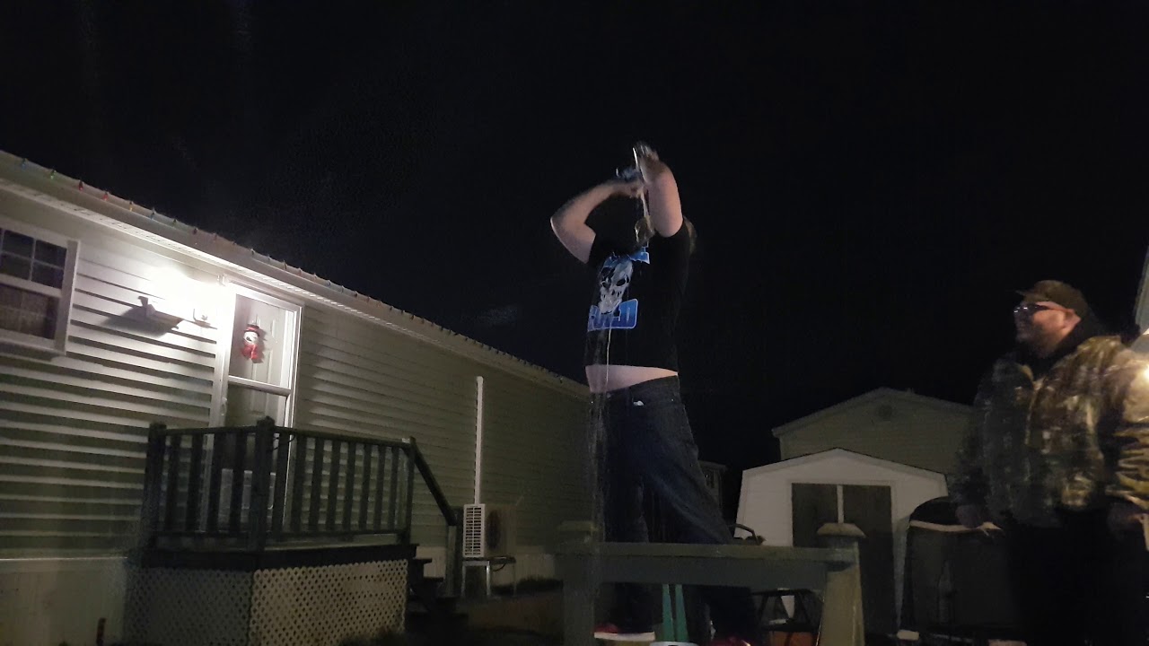 Hammy doing the stone cold beer slam