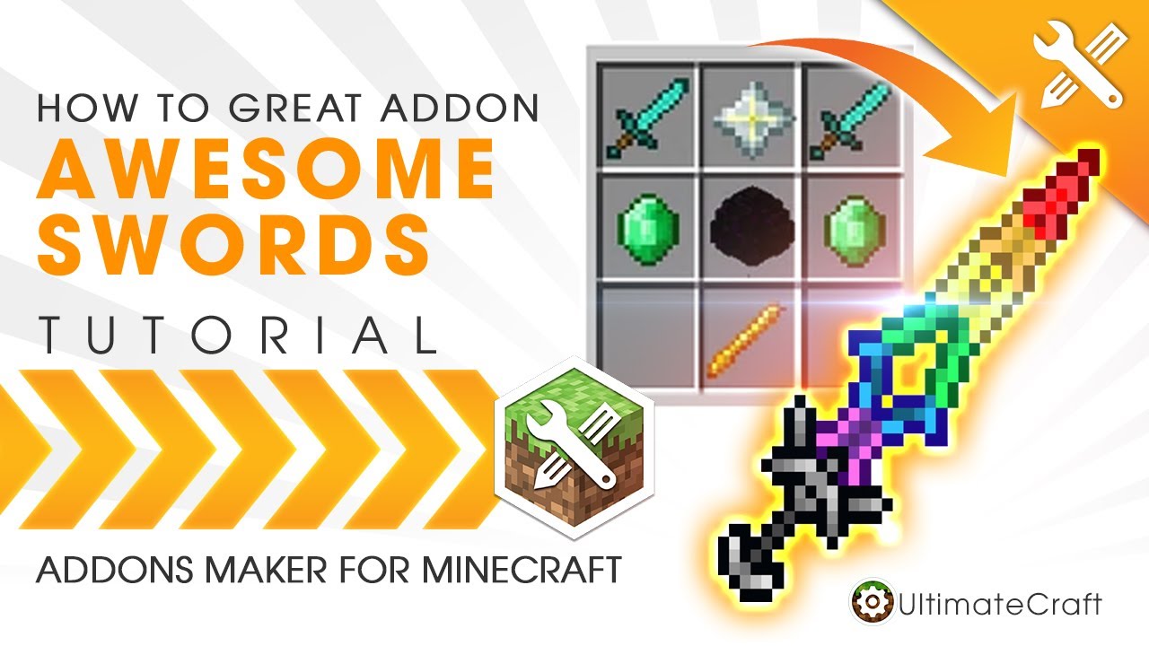 Tutorial Create Awesome Swords Addon With Addons Maker For Minecraft Youtube