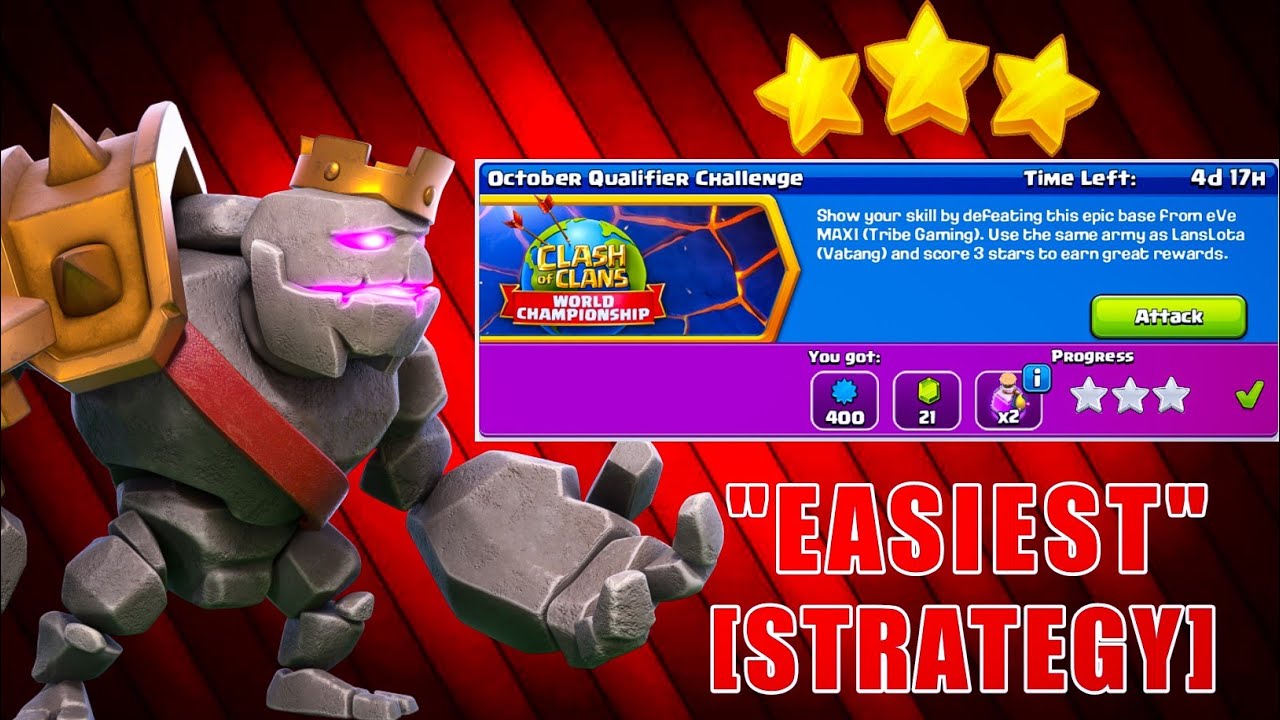 EASILY 3 STAR OCTOBER QUALIFIER CHALLENGE | MADE SIMPLE | CLASH OF CLANS