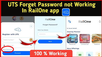 RailOne App UTS Id Reset Password not Working Problem | RailOne App UTS Id Login not Working 