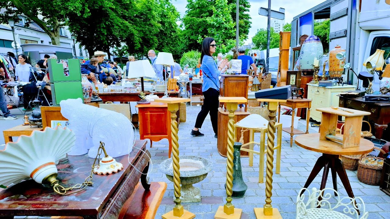 Paris France🇨🇵FLEA MARKET in PARIS🏺GRAND BROCANTE🪞Marché aux PUCES🪑Shopping Street 🎉4KHDR Thrifting