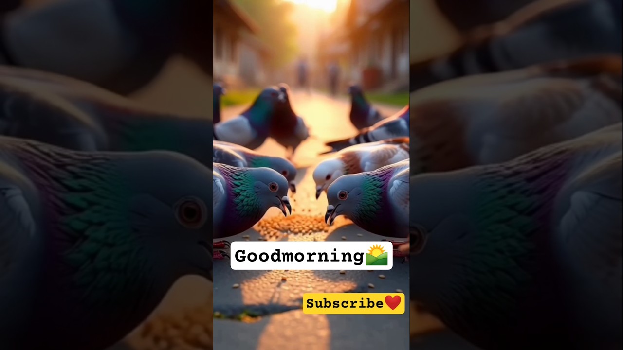 Colorful Pigeons Feeding | Realistic Cinematic 3D Nature Shot