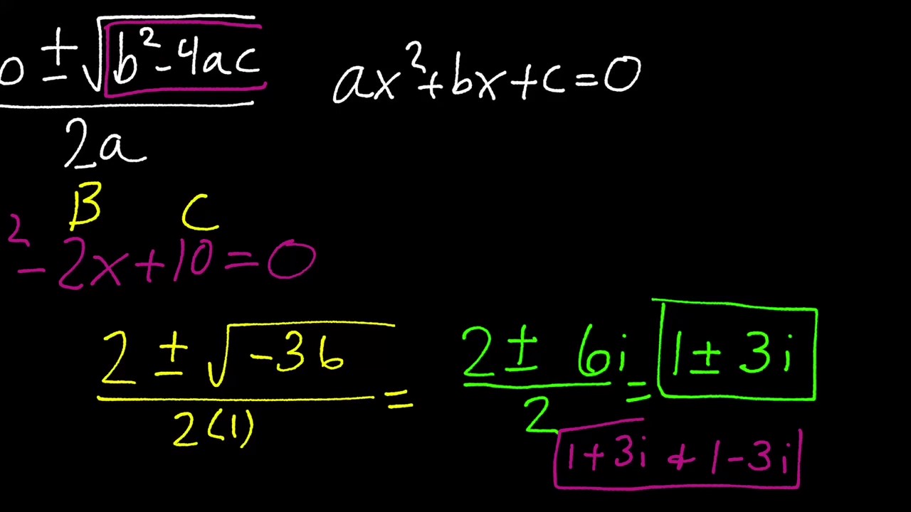 quadratic-formula-with-imaginary-numbers-youtube