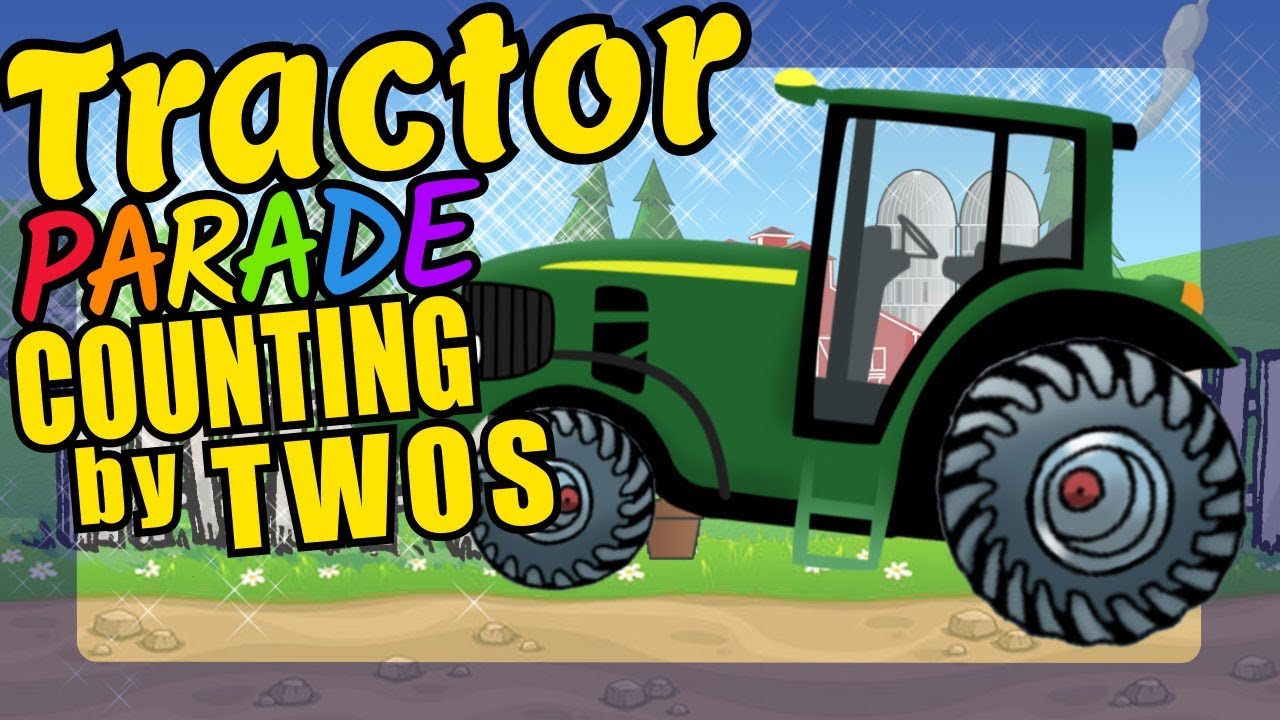 Farm Tractors Teaching Counting by Twos Educational Math Video for Kids