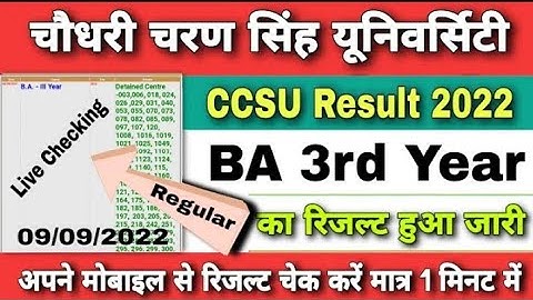 ccs university ba 3rd year result 2022 | ccsu ba final year result 2022 | ccsu result 2022 ba final