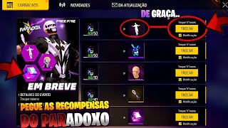 CORREE!! MELHOR EVENTO, PEGUE A MOCHILA DO COELHO, NOVO EMOTE GRÁTIS, 3 SKINS DE GRAÇA? - FREE FIRE