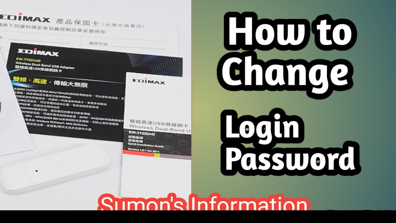 How To Change Login Password in Edimax Wifi Router. 👉Part-2 - YouTube