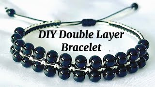 Tutorial for beginners: Double layer shamballa bracelet | How to make macrame bracelet