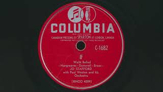 1950 Jo Stafford With Paul Weston And His Orchestra  If 78 Rpm Record
