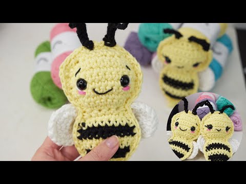 How to crochet a cute bumble bee! Easy ragdoll bee pattern - Cute amigurumi bee
