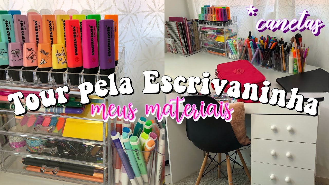 TOUR PELA MINHA ESCRIVANINHA - cantinho de estudos