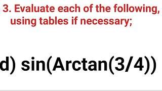 sin(Arctan(3/4)) class 12 math model question.
