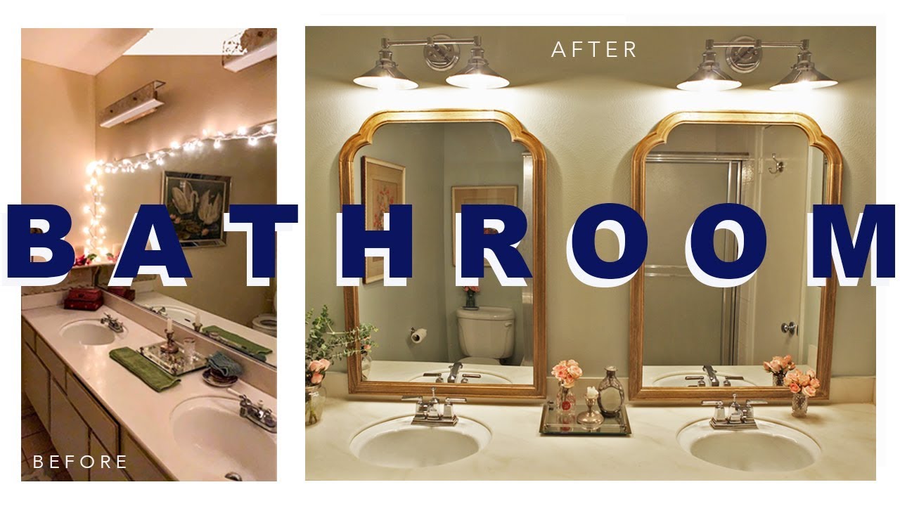 UGLY BUDGET BATHROOM MAKEOVER -- Before & After - YouTube