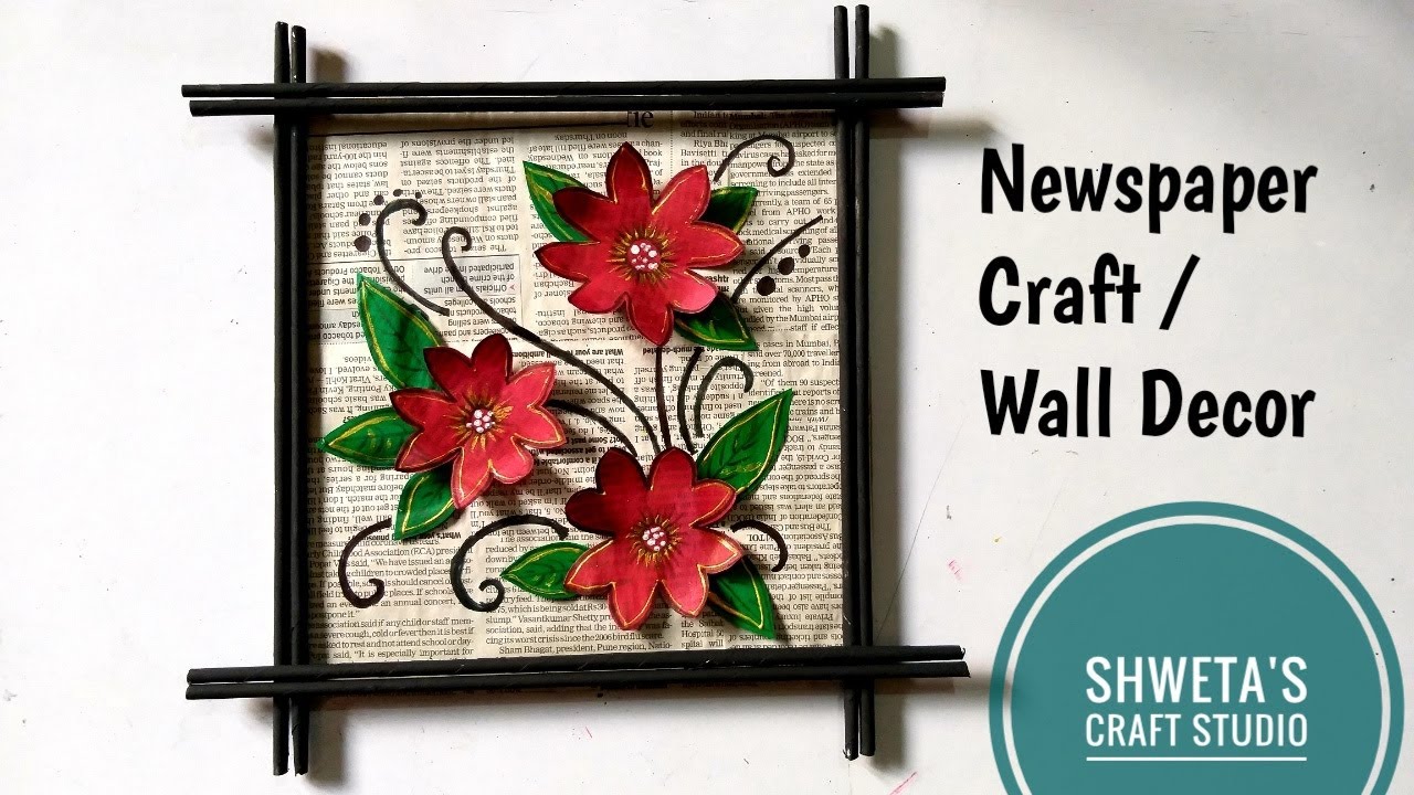 Newspaper wallArt/Newspaper Wall Hanging/Newspaper Craft/Simple,easy