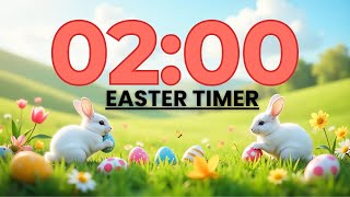 2 Minute Easter Countdown Timer 🐣 | Quick Calm Music & Spring Pastel Background