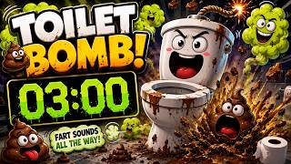 Fart Timer Bomb 💨💣 | Toilet Explosion Countdown Timer 💩 | Hilarious 3 Minute Countdown