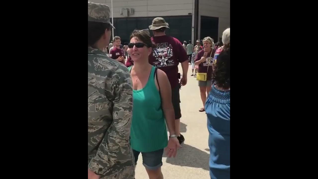 Brother Surprises Sister at Air Force Basic Training Graduation