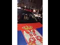 Albanian fans put the flag on serbian cars